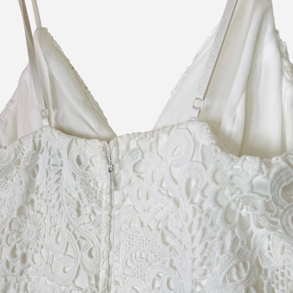 Lulus Pass The Prosecco White Lace Bodycon Mini Dress Sz M - Picture 7 of 14
